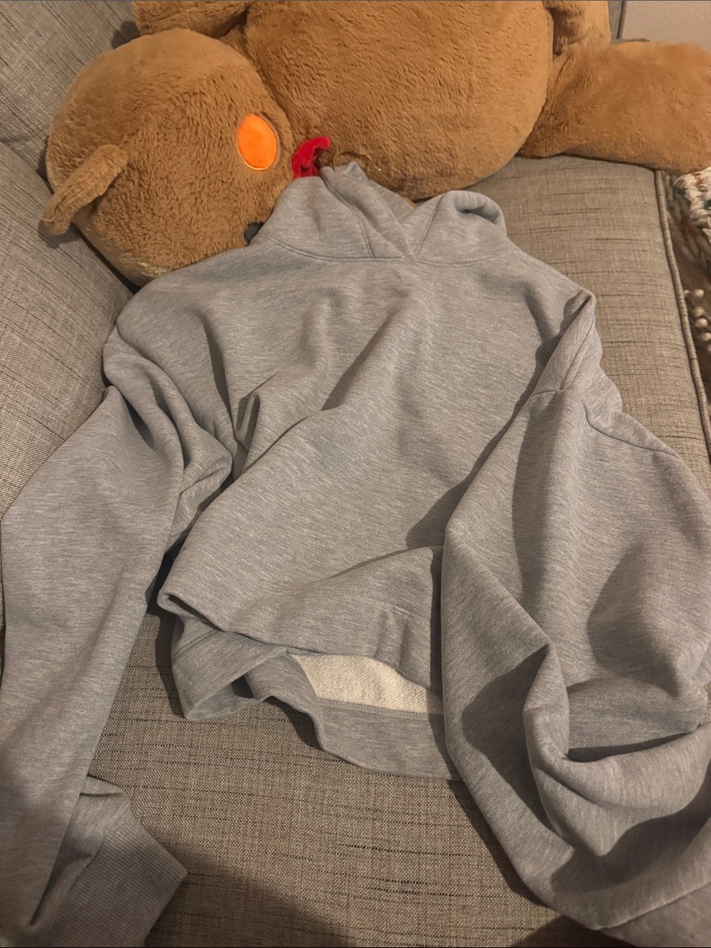 ALO Yoga Light Gray Cropped Hoodie